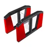 Couloir rapide vitré Vision 170 en finition rouge personnalisée, contrôle d'accès piéton tertiaire.